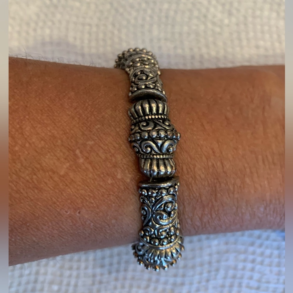 Metal bracelet with strong magnetic closure.